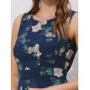 imageAllegra K Womens Summer Dresses 2025 Wrap Ruffle High Low Hem Round Neck Keyhole Back Sleeveless Floral DressDark Blue