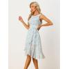 imageAllegra K Womens Summer Dresses 2025 Wrap Ruffle High Low Hem Round Neck Keyhole Back Sleeveless Floral DressLight Blue