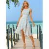 imageAllegra K Womens Summer Dresses 2025 Wrap Ruffle High Low Hem Round Neck Keyhole Back Sleeveless Floral DressLight Blue