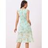 imageAllegra K Womens Summer Dresses 2025 Wrap Ruffle High Low Hem Round Neck Keyhole Back Sleeveless Floral DressLight Green