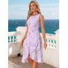 imageAllegra K Womens Summer Dresses 2025 Wrap Ruffle High Low Hem Round Neck Keyhole Back Sleeveless Floral DressPurple