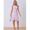 imageAllegra K Womens Summer Dresses 2025 Wrap Ruffle High Low Hem Round Neck Keyhole Back Sleeveless Floral DressPurple