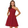 imageAllegra K Evening Cocktail Dress for Womens Party Elegant Flared One Shoulder Formal DressesRed