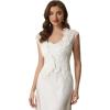 imageAllegra K Floral Lace Shrug for Womens Wedding Guest Cap Sleeve Formal Sheer Bolero CardiganWhite