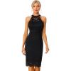 imageAllegra K Halter Formal Dress for Womens Sleeveless Bodycon Wedding Guest Cocktail Lace Sheath DressBlack