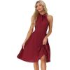 imageAllegra K Pleated Dress for Womens Sleeveless 2024 Summer Bow Tie Neck Party Cocktail DressesRed