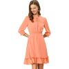 imageAllegra K Womens Casual Dresses 34 Sleeve Summer Boho Chiffon Wedding Guest DressSalmon