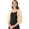 imageAllegra K Womens Elegant 34 Sleeve Sheer Floral Lace Shrug TopBeige