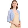 imageAllegra K Womens Elegant 34 Sleeve Sheer Floral Lace Shrug TopNight Blue