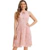 imageAllegra K Womens Floral Print Summer ALine Below Knee Length Sleeveless Pleated DressLight Pink
