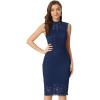 imageAllegra K Womens Lace Bodycon Dress Wedding Guest Elegant Sleeveless Cut Out Back Cocktail Party Sheath DressBlue