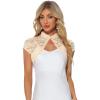 imageAllegra K Womens Lace Cardigan Stand Collar Short Elegant Shrug Open Front Cropped Bolero CardiganApricot
