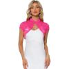 imageAllegra K Womens Lace Cardigan Stand Collar Short Elegant Shrug Open Front Cropped Bolero CardiganHot Pink