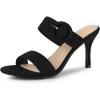 imageAllegra K Womens Opened Toe Buckle Stiletto Heels Slide SandalsBlack