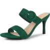 imageAllegra K Womens Opened Toe Buckle Stiletto Heels Slide SandalsGreen