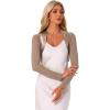 imageAllegra K Womens Satin Shrugs for Evening Dress Open Front Mesh Cardigan Elegant Wedding BoleroLight Brown
