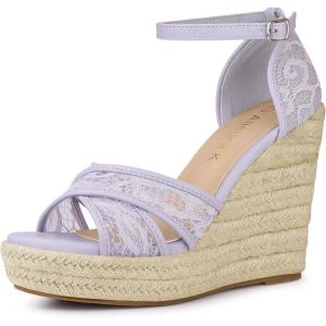 imageAllegra K Womens Espadrilles Lace Wedges Wedge SandalsPurple Flower