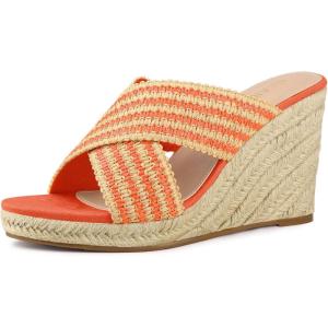 imageAllegra K Womens Espadrilles Wedges Slide Wedge SandalsOrange