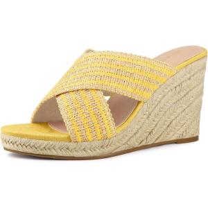 imageAllegra K Womens Espadrilles Wedges Slide Wedge SandalsYellow