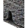 imageAllegra K Halloween Peter Pan Collar Blouse for Womens Button Decor Vintage Tweed Top ShirtBlack