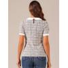 imageAllegra K Halloween Peter Pan Collar Blouse for Womens Button Decor Vintage Tweed Top ShirtPurple