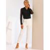 imageAllegra K Office Blouse for Womens Point Collar V Neck Button Down Mesh Sleeve Work ShirtBlack
