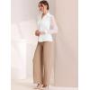 imageAllegra K Office Blouse for Womens Point Collar V Neck Button Down Mesh Sleeve Work ShirtWhite