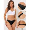 imageAllegra K Thongs for Women Packs GString Panties Breathable HiCut Tangas Underwear3 Burgundy3 Black