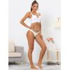 imageAllegra K Underwear for Women LowRise Contract Color Bikini Sporty SweatAbsorbing ThongsWhite