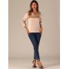 imageAllegra K Womens Casual Dressy Office Blouses 34 Sleeve V Neck Satin ShirtChampagne