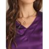 imageAllegra K Womens Casual Dressy Office Blouses 34 Sleeve V Neck Satin ShirtDark Purple