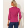 imageAllegra K Womens Casual Dressy Office Blouses 34 Sleeve V Neck Satin ShirtFushcia