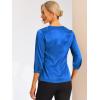 imageAllegra K Womens Casual Dressy Office Blouses 34 Sleeve V Neck Satin ShirtRoyal Blue