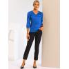 imageAllegra K Womens Casual Dressy Office Blouses 34 Sleeve V Neck Satin ShirtRoyal Blue