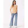 imageAllegra K Womens Contrast Collar Long Sleeves Peter Pan Collar Striped Blouse TopYellow Pink