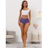 imageAllegra K Womens Elastic HighWaisted Brief Breathable No Show Hipster UnderwearDark Purple