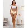 imageAllegra K Womens HiCut Ribbed High Waist Tummy Control Underwear Available in Plus SizeBeige