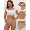 imageAllegra K Womens HiCut Ribbed High Waist Tummy Control Underwear Available in Plus SizeCamel