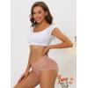 imageAllegra K Womens HiCut Ribbed High Waist Tummy Control Underwear Available in Plus SizeLight Red