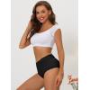 imageAllegra K Womens High Waist Underwear Tummy Control Comfortable Lace Trim Ribbed PantiesBlack