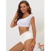 imageAllegra K Womens High Waist Underwear Tummy Control Comfortable Lace Trim Ribbed PantiesWhite
