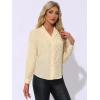 imageAllegra K Womens Metallic Patterned Blouse V Neck Long Sleeve Gilding Sparkly Dots Star TopBeige