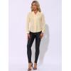 imageAllegra K Womens Metallic Patterned Blouse V Neck Long Sleeve Gilding Sparkly Dots Star TopBeige