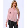 imageAllegra K Womens Metallic Patterned Blouse V Neck Long Sleeve Gilding Sparkly Dots Star TopLight Pink