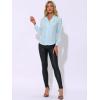 imageAllegra K Womens Metallic Patterned Blouse V Neck Long Sleeve Gilding Sparkly Dots Star TopSky Blue
