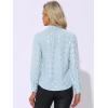 imageAllegra K Womens Metallic Patterned Blouse V Neck Long Sleeve Gilding Sparkly Dots Star TopSky Blue