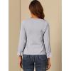 imageAllegra K Womens Ruffle Blouse for Business Work Elegant V Neck Long Sleeve Casual Dressy TopLight Grey