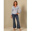 imageAllegra K Womens Ruffle Blouse for Business Work Elegant V Neck Long Sleeve Casual Dressy TopLight Grey