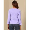 imageAllegra K Womens Ruffle Blouse for Business Work Elegant V Neck Long Sleeve Casual Dressy TopLight Purple