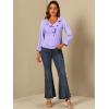 imageAllegra K Womens Ruffle Blouse for Business Work Elegant V Neck Long Sleeve Casual Dressy TopLight Purple